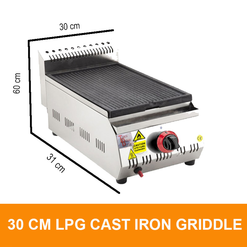 30 cm commercial griddle lpg cast iron
